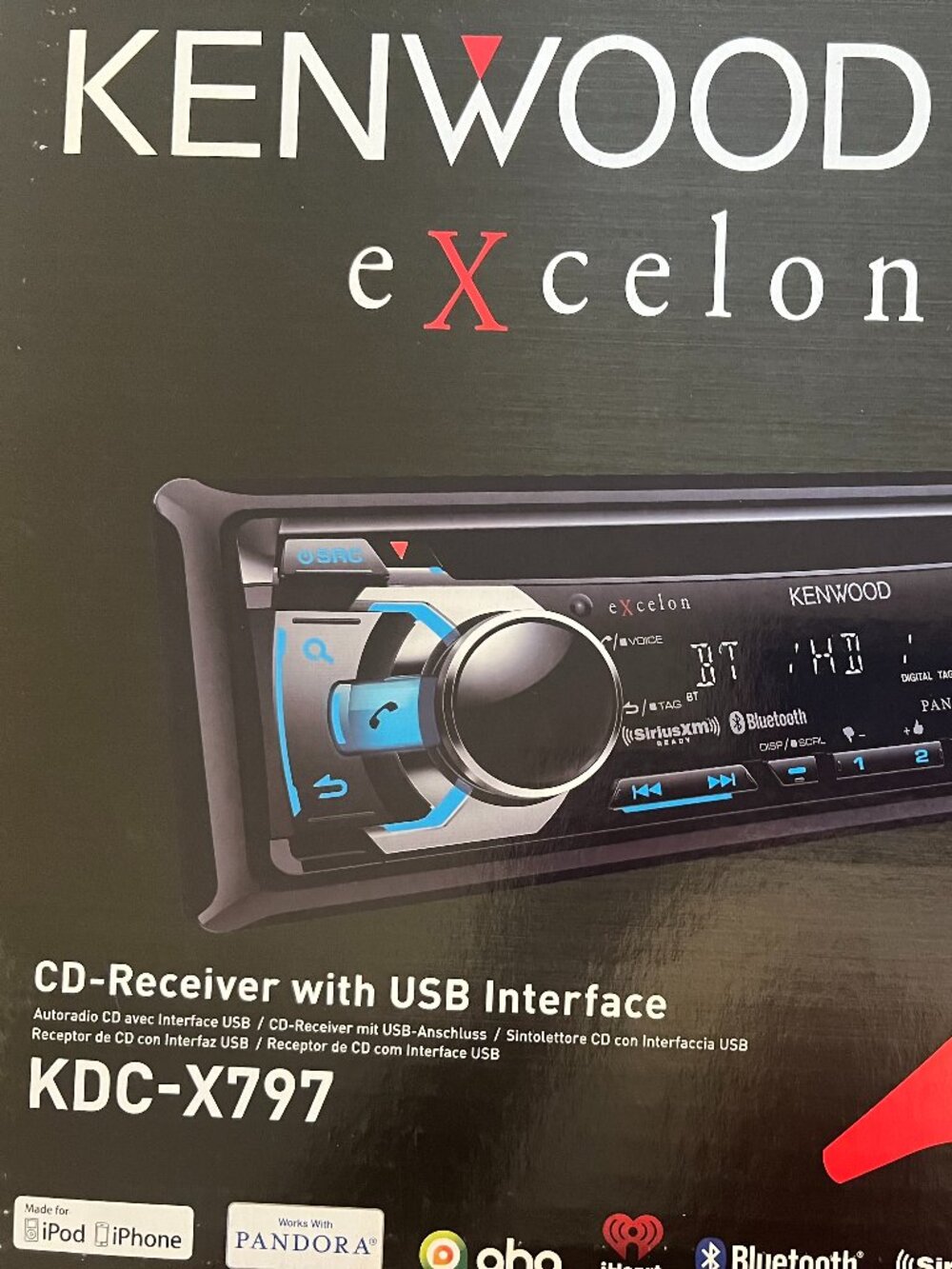 Kenwood Excelon KDC-X797 - In-Dash HD Radio/ Blue-thooth /CD/ USB Receiver - NIB